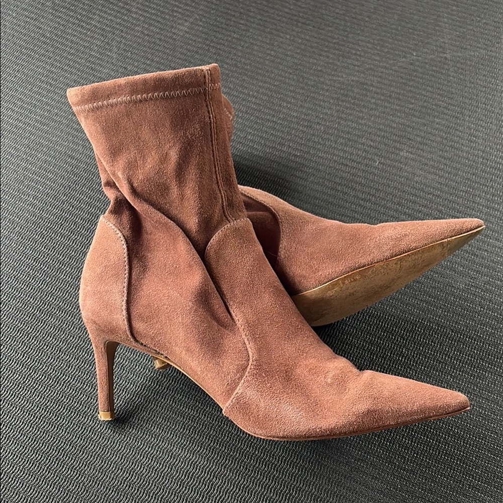 Stuart Weitzman Brown Heeled Boots Suede